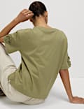 Pure Cotton Ribbon Appliqu&eacute; Boxy T-Shirt
