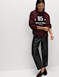 Cotton Rich Slogan Crew Neck Sweat-shirt