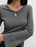 Keyhole Cosy Flute Sleeves Top