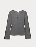 Keyhole Cosy Flute Sleeves Top