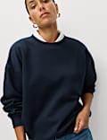 Bequemes Sweatshirt mit hohem Baumwollanteil und Rundhalsausschnitt