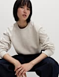 Cotton Rich Crew Neck Relaxed Sweatshirt