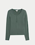 Cotton Rich Garment Dye Henley Top