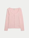 Cotton Rich Scoop Neck Henley Top