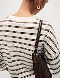 Pure Cotton Striped Crew Neck T-Shirt