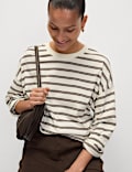Pure Cotton Striped Crew Neck T-Shirt