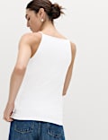 Cotton Rich Square Neck Spaghetti Strap Vest
