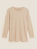 Crew Neck Longline Long Sleeve Top