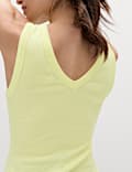 Cotton Rich Ribbed V-Neck Vest