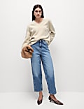 Oversized Cosy \nTextured V-Neck Sweatshirt