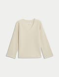 Oversized Cosy \nTextured V-Neck Sweatshirt