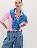 Pure Cotton Short Striped Rugby Top