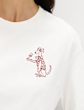 Oversized T-shirt &mu;&epsilon; &sigma;&tau;ά&mu;&pi;&alpha; &alpha;&pi;ό 100% &beta;&alpha;&mu;&beta;ά&kappa;&iota;