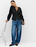 Button Front V Neck Cardigan