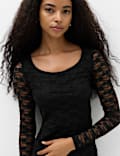Lace Scoop Neck Top