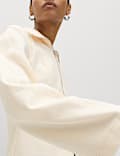 Cotton Rich Waisted Zip Through Sweatshirt