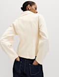 Cotton Rich Waisted Zip Through Sweatshirt
