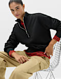 Pure Cotton Funnel Neck Half Zip Ultimate Sweatshirt