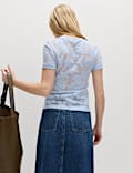 Cotton Blend Floral Lace Top