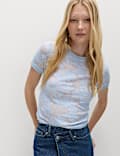 Cotton Blend Floral Lace Top
