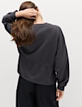 Sweat-shirt 100 % coton avec cordon &agrave; la taille