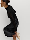 Cotton Blend Lace High Neck Top