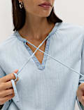 Pure Lyocell Tie Fastening Blouse