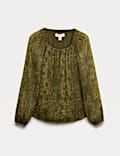 Blusa estampada de escote cuadrado