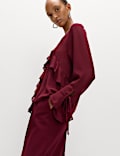 Tie Neck Ruffle Blouse