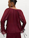 Tie Neck Ruffle Blouse