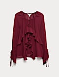 Tie Neck Ruffle Blouse