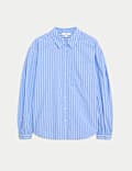 Pure Cotton Striped Boxy Shirt