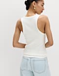 Cotton Rich Embellished Ribbed Vest
