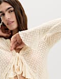 Crochet Tie Fastening Cardigan