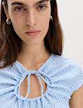 Textured Keyhole Top