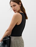 Square Neck Fitted Vest Bodysuit