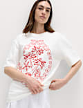 Oversized T-shirt van zuiver katoen met graphic