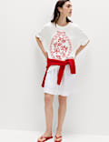 Oversized T-shirt van zuiver katoen met graphic