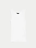 Cotton Rich Ribbed Slim Fit Vest Top