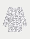 Pure Cotton Printed Slim Fit Slash Neck Top