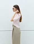 Cotton Rich Padded Shoulder T-Shirt
