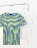 Pack de 2 camisetas ajustadas de algodón