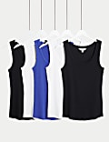 5pk Cotton Rich Scoop Neck Vests