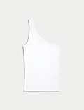Camiseta con hombro descubierto de algodón