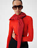 Wool Touch Roll Neck Long Sleeve Top