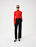 Wool Touch Roll Neck Long Sleeve Top