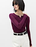 Wool Touch Layering Slim Henley Top