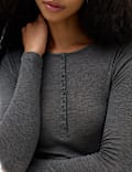 Wool Touch Layering Slim Henley Top