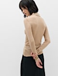 Lyocell Blend Collared Top with Wool