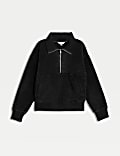 Borg Textured Half Zip Sweatshirt